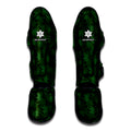 Forest Green Cannabis Leaf Print Muay Thai Shin Guards