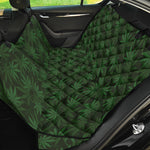 Forest Green Cannabis Leaf Print Pet Car Back Seat Cover