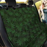 Forest Green Cannabis Leaf Print Pet Car Back Seat Cover