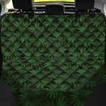 Forest Green Cannabis Leaf Print Pet Car Back Seat Cover