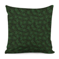 Forest Green Cannabis Leaf Print Pillow Cover