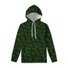 Forest Green Cannabis Leaf Print Pullover Hoodie