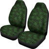 Forest Green Cannabis Leaf Print Universal Fit Car Seat Covers