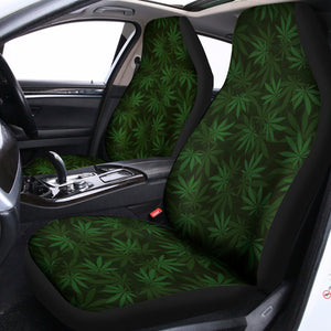 Forest Green Cannabis Leaf Print Universal Fit Car Seat Covers