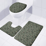 Forest Green Digital Camo Pattern Print 3 Piece Bath Mat Set