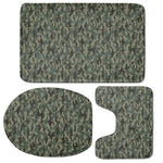 Forest Green Digital Camo Pattern Print 3 Piece Bath Mat Set