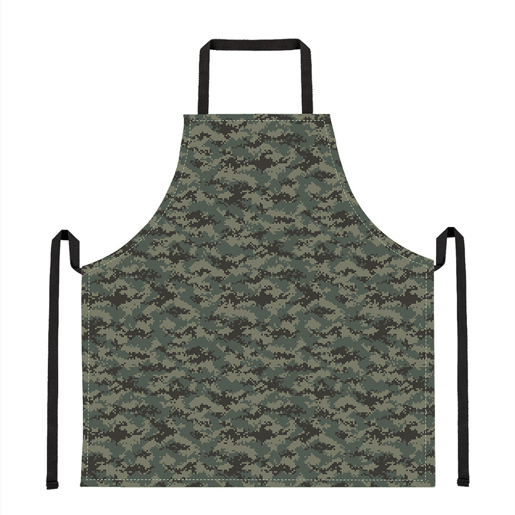 Forest Green Digital Camo Pattern Print Apron