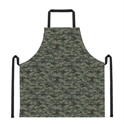 Forest Green Digital Camo Pattern Print Apron