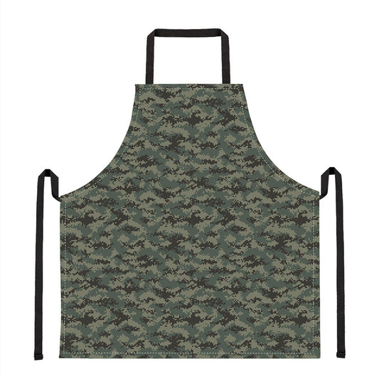 Forest Green Digital Camo Pattern Print Apron