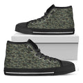 Forest Green Digital Camo Pattern Print Black High Top Sneakers