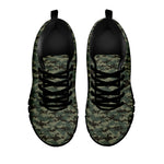 Forest Green Digital Camo Pattern Print Black Sneakers