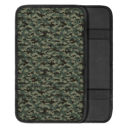 Forest Green Digital Camo Pattern Print Car Center Console Cover
