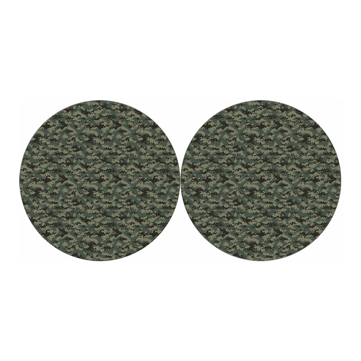 Forest Green Digital Camo Pattern Print Car Coasters