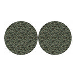 Forest Green Digital Camo Pattern Print Car Coasters
