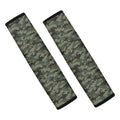 Forest Green Digital Camo Pattern Print Car Seat Belt Covers