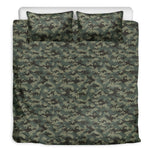 Forest Green Digital Camo Pattern Print Duvet Cover Bedding Set