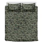 Forest Green Digital Camo Pattern Print Duvet Cover Bedding Set