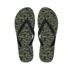 Forest Green Digital Camo Pattern Print Flip Flops
