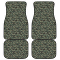 Forest Green Digital Camo Pattern Print Front and Back Car Floor Mats