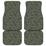 Forest Green Digital Camo Pattern Print Front and Back Car Floor Mats