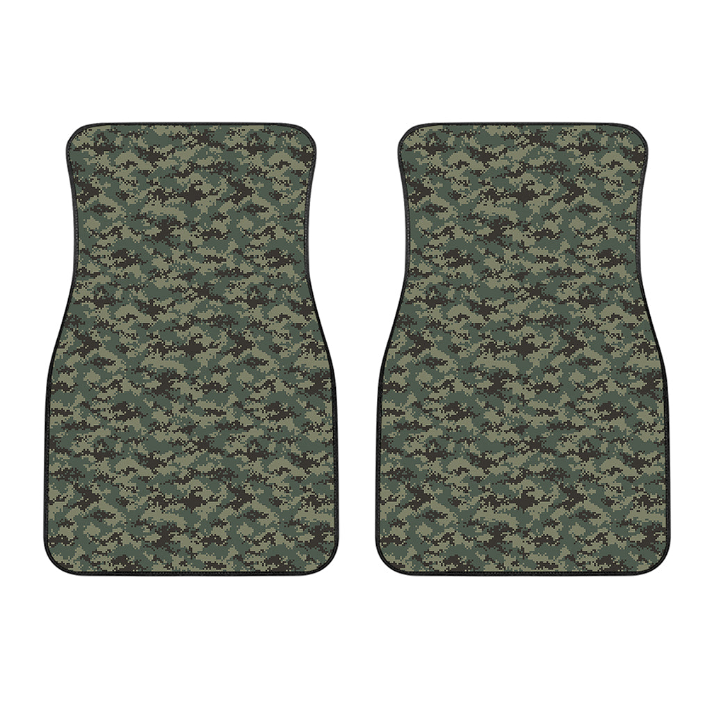 Forest Green Digital Camo Pattern Print Front Car Floor Mats