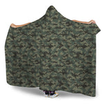 Forest Green Digital Camo Pattern Print Hooded Blanket