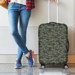 Forest Green Digital Camo Pattern Print Luggage Cover
