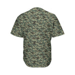 Forest Green Digital Camo Pattern Print Men's Baseball Jersey