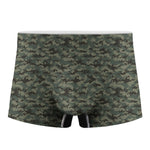 Forest Green Digital Camo Pattern Print Men's Boxer Briefs