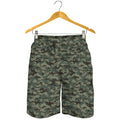 Forest Green Digital Camo Pattern Print Men's Shorts
