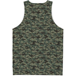 Forest Green Digital Camo Pattern Print Men's Tank Top