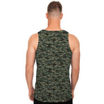 Forest Green Digital Camo Pattern Print Men's Tank Top