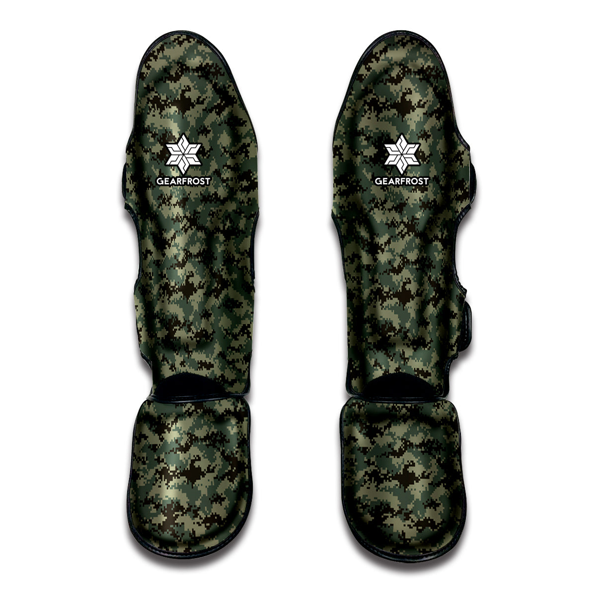 Forest Green Digital Camo Pattern Print Muay Thai Shin Guard