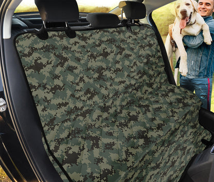 Forest Green Digital Camo Pattern Print Pet Car Back Seat Cover