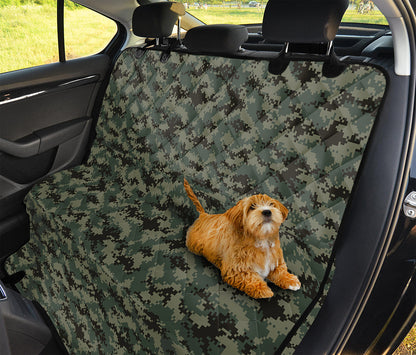 Forest Green Digital Camo Pattern Print Pet Car Back Seat Cover