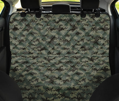 Forest Green Digital Camo Pattern Print Pet Car Back Seat Cover