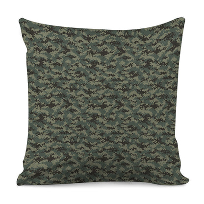 Forest Green Digital Camo Pattern Print Pillow Cover