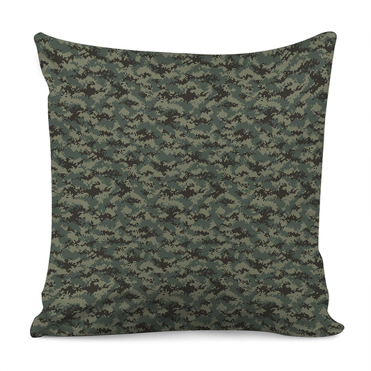 Forest Green Digital Camo Pattern Print Pillow Cover