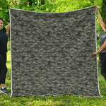 Forest Green Digital Camo Pattern Print Quilt