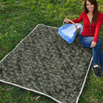 Forest Green Digital Camo Pattern Print Quilt