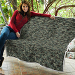 Forest Green Digital Camo Pattern Print Quilt