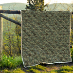 Forest Green Digital Camo Pattern Print Quilt