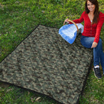 Forest Green Digital Camo Pattern Print Quilt