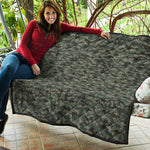 Forest Green Digital Camo Pattern Print Quilt