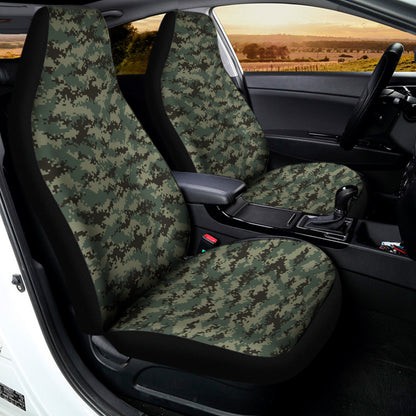 Forest Green Digital Camo Pattern Print Universal Fit Car Seat Covers