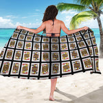 Four Jacks Playing Cards Pattern Print Beach Sarong Wrap