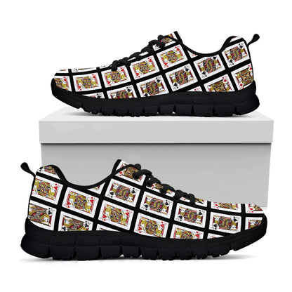 Four Jacks Playing Cards Pattern Print Black Sneakers