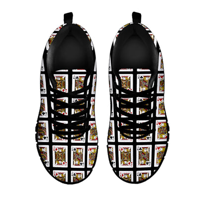 Four Jacks Playing Cards Pattern Print Black Sneakers
