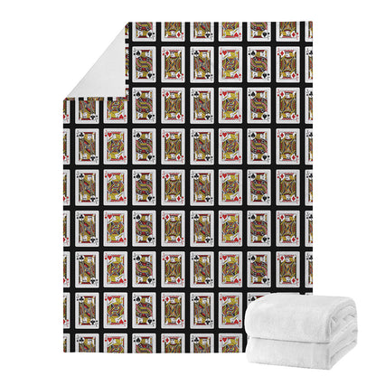 Four Jacks Playing Cards Pattern Print Blanket
