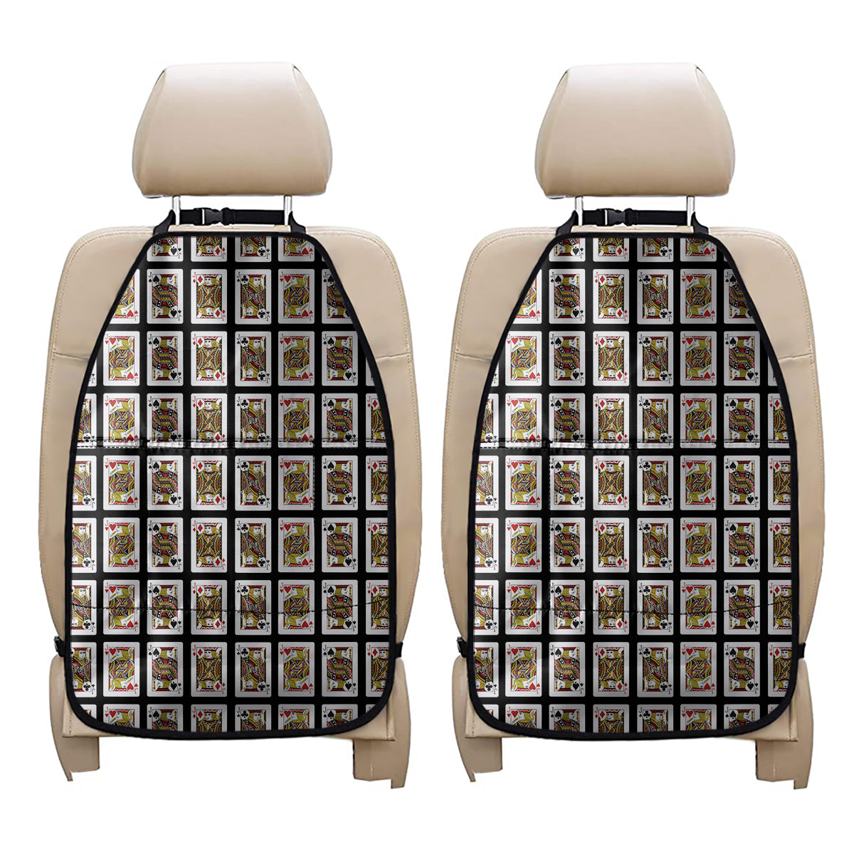 Four Jacks Playing Cards Pattern Print Car Seat Organizers